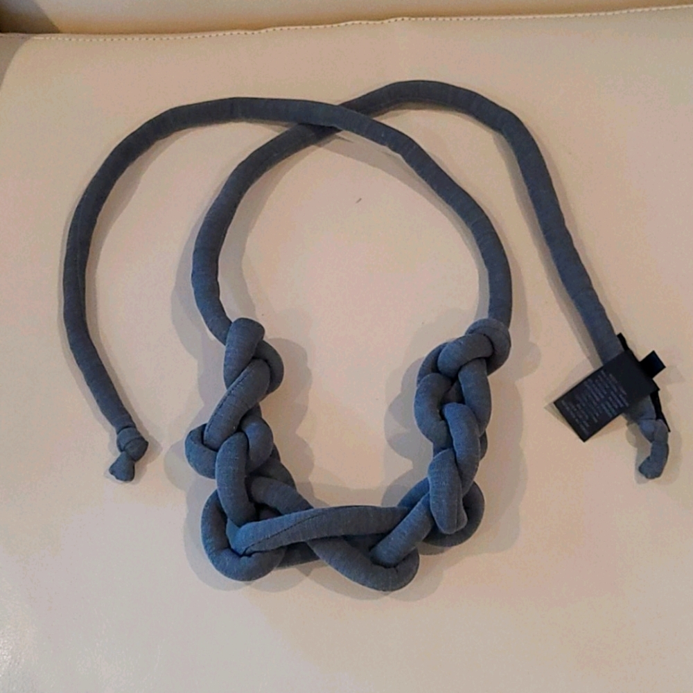 Donna Karan Gray Knotted Fabric Belt